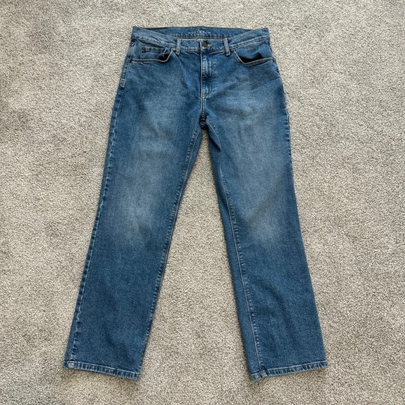 Mott & Bow Men's Straight Leg Jeans 34x30 Medium Wash Classic Denim Comfort - Picture 1 of 10